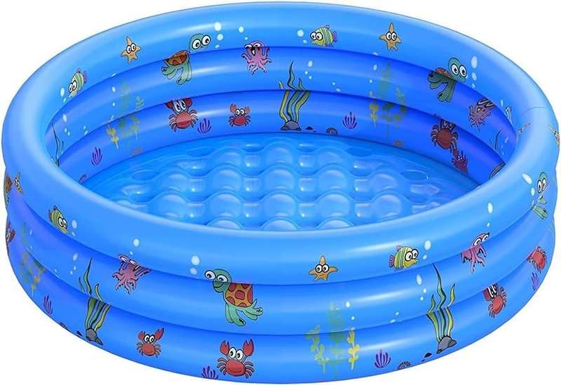 3-Ring 100cm Blue Inflatable Pool for Kids
