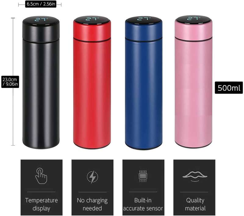 500ml Smart Water Bottle Stainless Steel