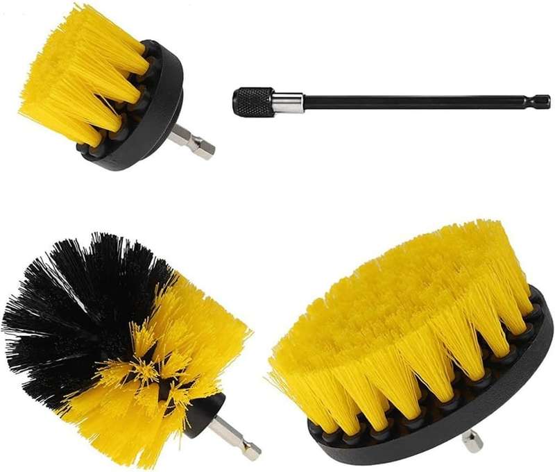 Drill Brush Set with extended Long Attachment (Drill Excluded) - Set of 3
