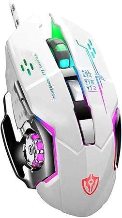 Wired Gaming Mouse, Lightweight Mouse USB Gaming Mice for PC Gamers-White