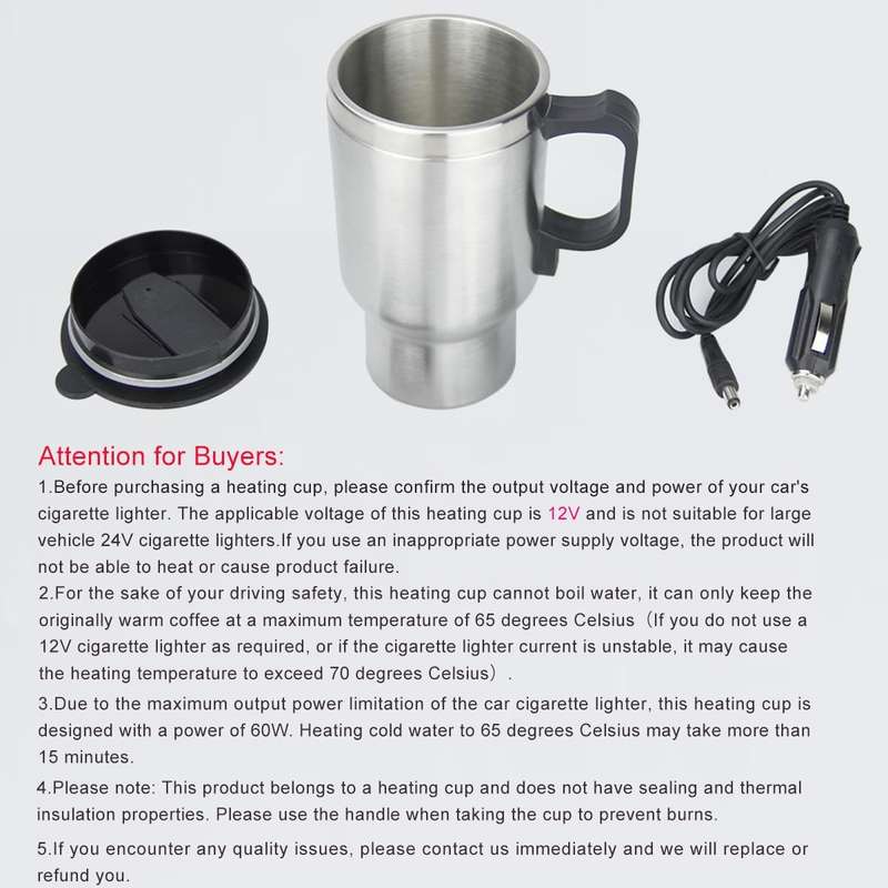 12V Car Heating Cup Car Heated Mug