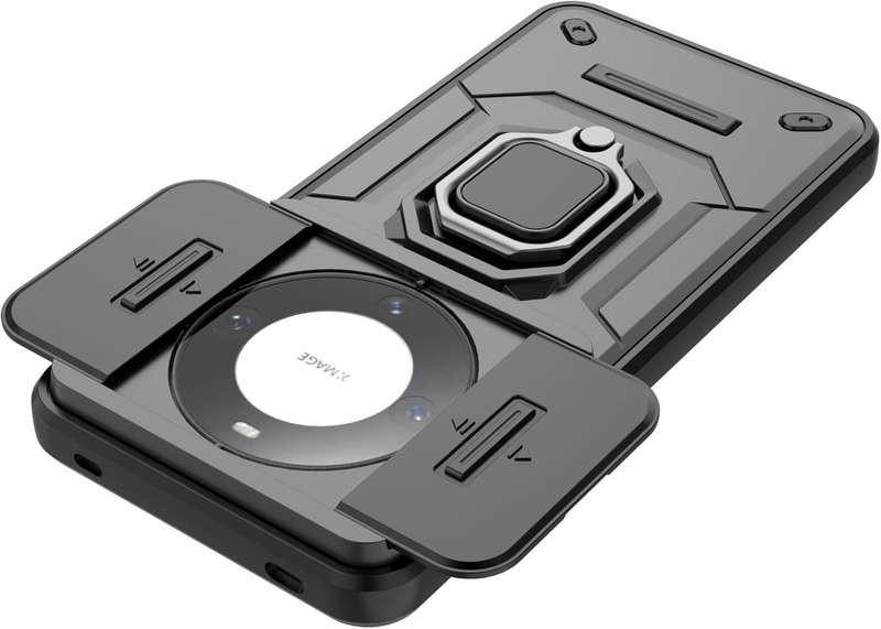 Kickstand military slide lens camera protection case for Honor X9A