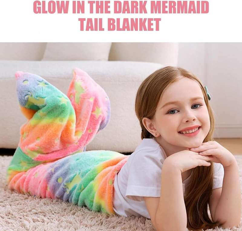 Children`s Mermaid Tail Soft Blanket Sleeping Bag - Mixed Colors