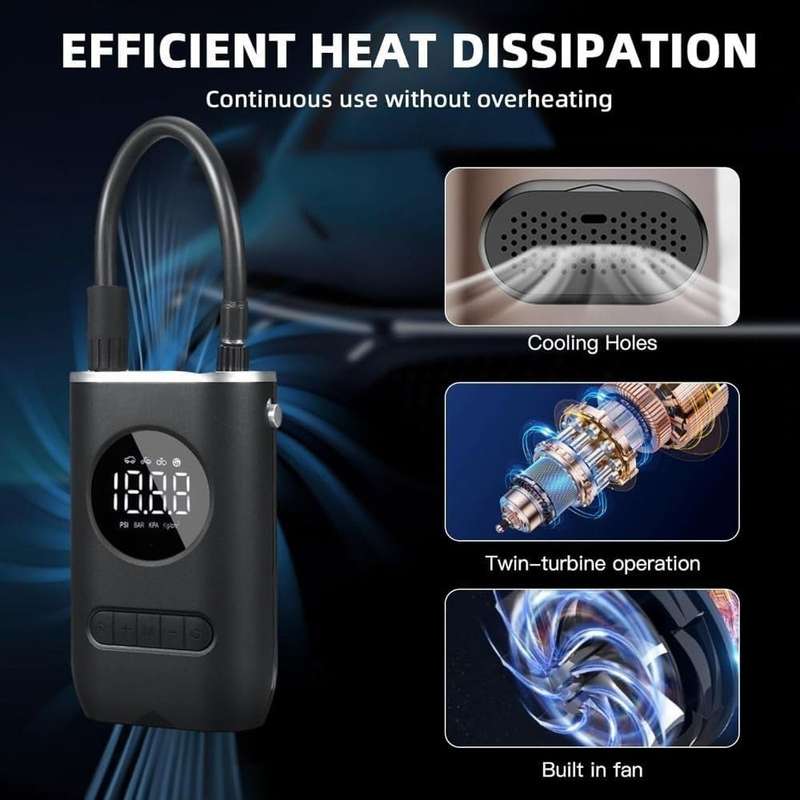 PORTABLE ELECTRIC CAR AIR PUMP,BIKE AIR PUMP,MULTIFUNCTIONAL,LED FLASHLIGHT