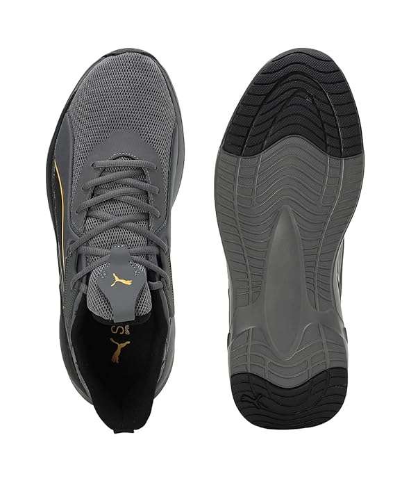 PUMA SOFTRIDE PREMIER CASTLE ROCK GREY BLACK ORANGE RUNNING SHOE