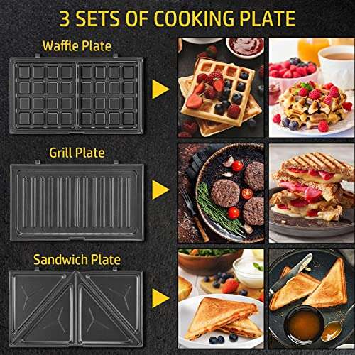 3 in 1 waffle sandwich panini maker
