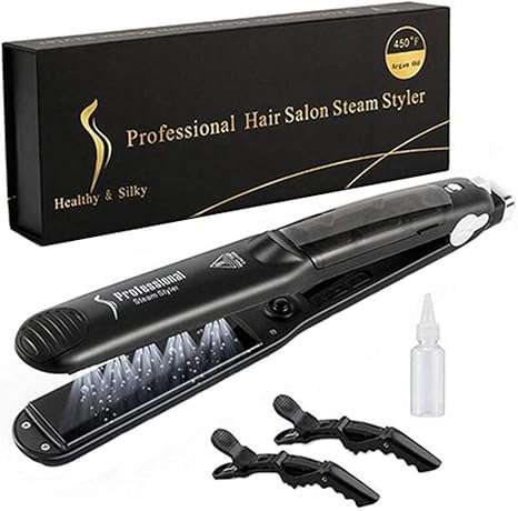 Mini Flat Iron for Hair Steam Hair Straightener Smart Ceramic Tourmaline Hair Straightener Negative