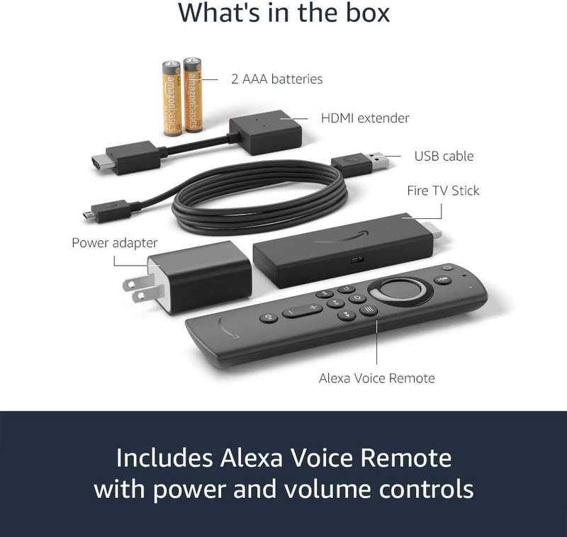 Fire TV Stick with Alexa Voice Remote (includes TV controls), HD streaming device