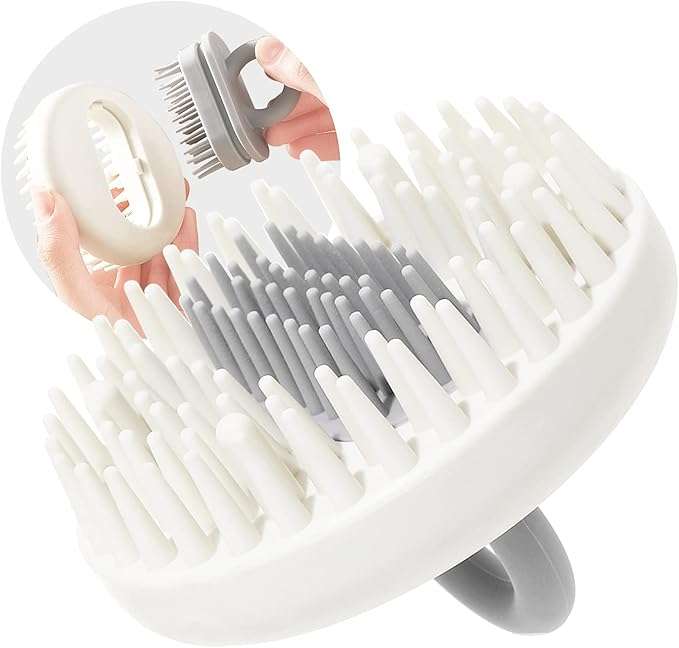Hair Scalp Massager Shampoo Scrubber Brush,rubber grip Wet & Dry Scalp shower Massage brush,Soft Bri
