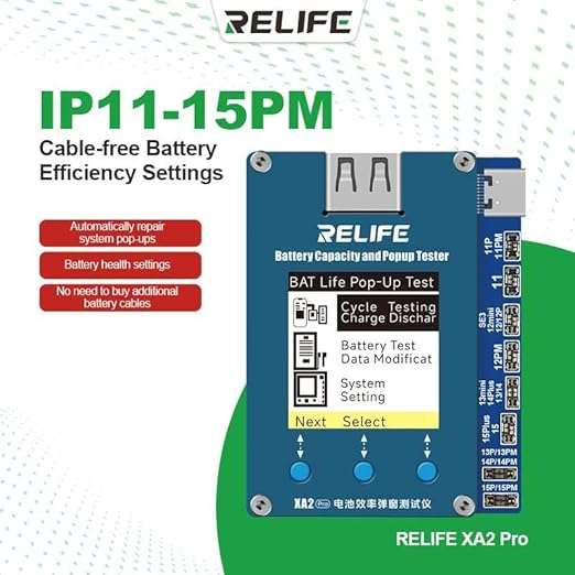 Relife XA2 Pro Cable-free Battery Efficiency Settings Automatically Repair for iPhone 11-15PM