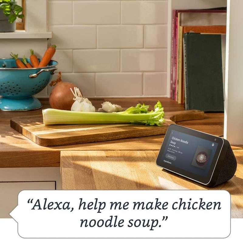 Amazon Refurbished: Echo Show 5 (1st Gen)  Compact smart display with Alexa - Charcoal