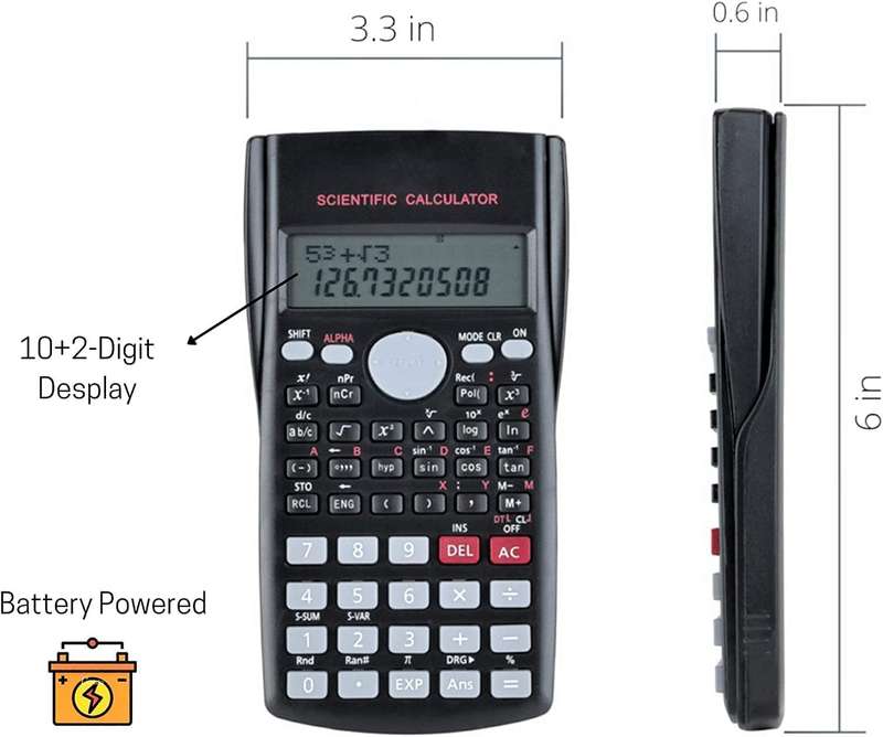 AUTO-POWER OFF SCIENTIFIC CALCULATOR WITH DOUBLE LCD DISPLAY - KK-82MS-D