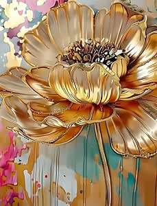 Paint by Number DIY Kit, 50x40cm - Golden flower