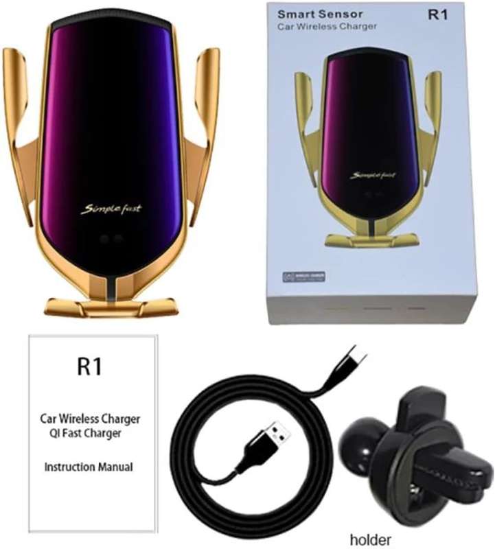 R1 Intelligent Infrared Sensor Car Wireless Charger - (Gold)