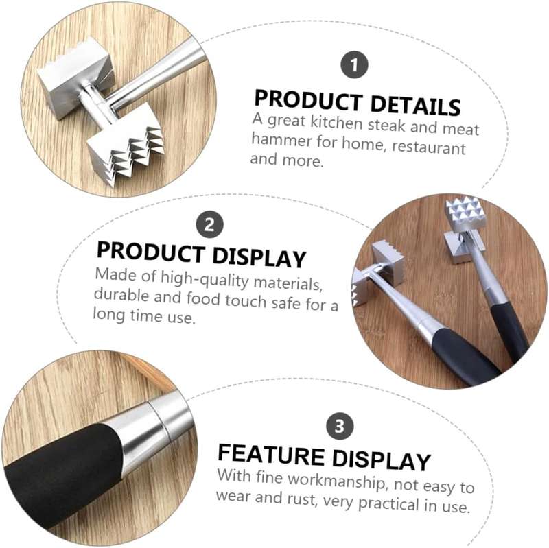 Meat Tenderizer Hammer Zinc Alloy Meat Mallet Kitchen Tool Steak Tenderizer Mallet