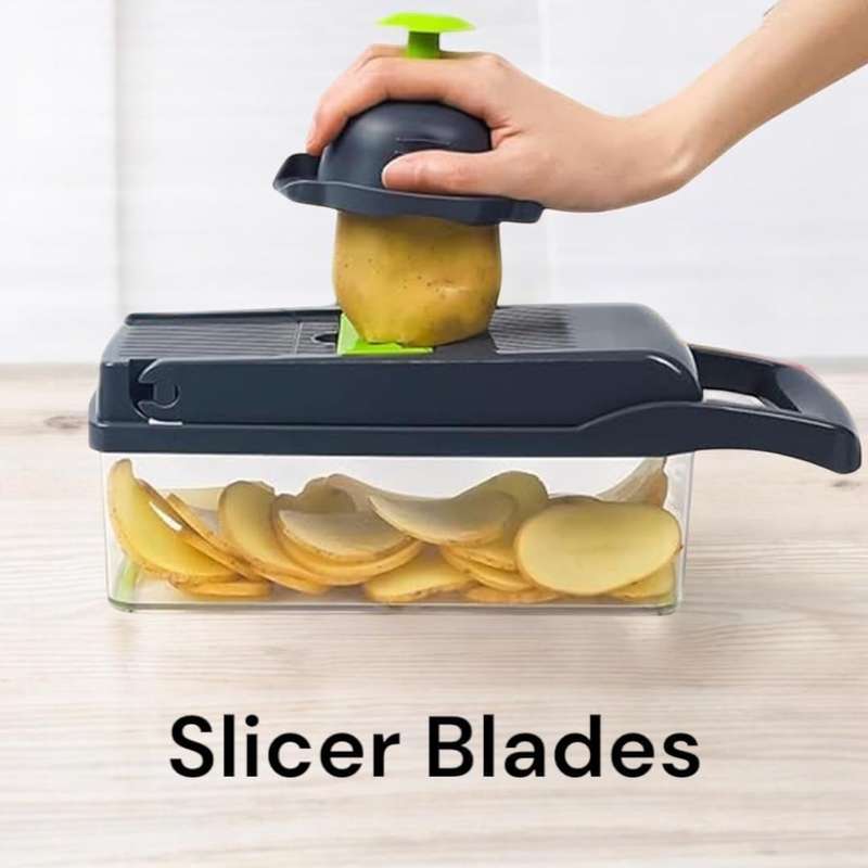 KITCHEN IDEAS HAND OPERATED 16PCS VEGITABLE SLICER, DICER, AND VEGGIE GRATER