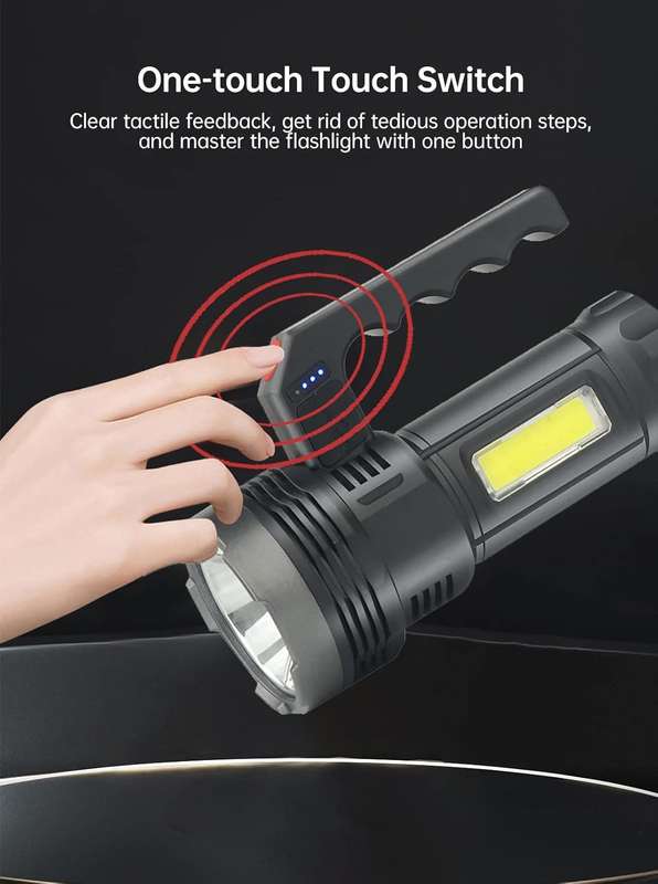 Solar/Rechargeable Multi-Function 1200 Lumens LED Flashlight, with Emergency Strobe Light