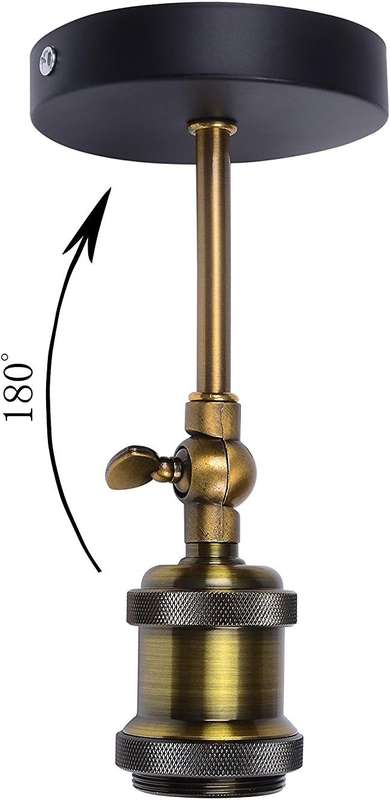PIANUO Retro Brass Wall Light Antique Wall Sconce Adjustable Up and Down Lighting Fixture with E27 S