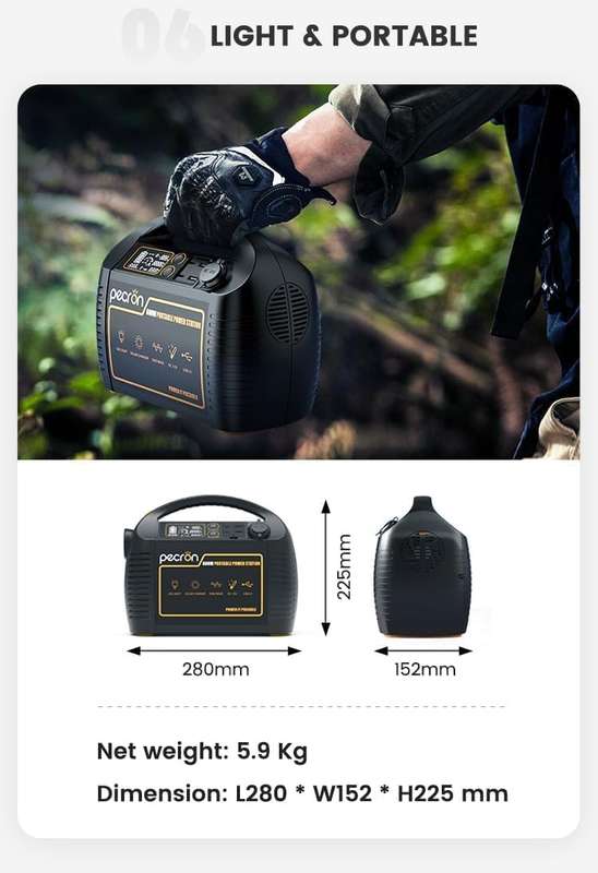 600W Portable Power Station Premium Power Generator with Dual 600W AC and DC Outlets