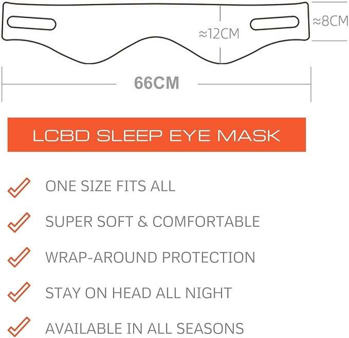 LCBD Sleep Eye Mask for Side Sleepers, Black Cooling Blackout Eye Mask for Sleeping, Dual-Sided All-