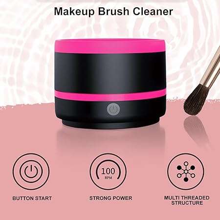 Electric Makeup Brush Cleaner, Quick Cleaning Make Up Brush Washing Tool with Silica Gel Mat Bowl, B