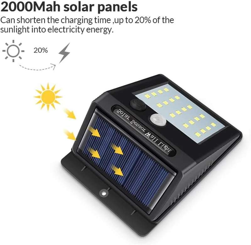 Garden Wall Mounted Solar Motion Sensor LED Lights Set of 4