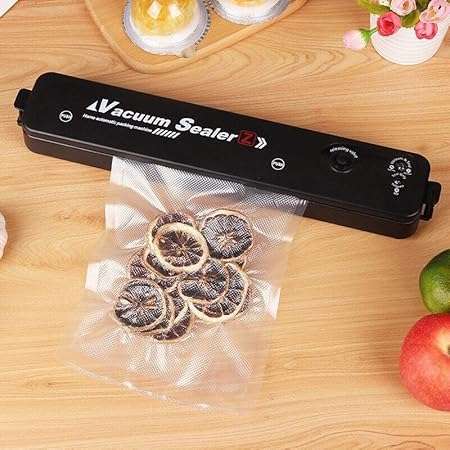 Vacuum Sealer Machine  Food Preservation Storage Saver with 10 Free Bags  Compact and Easy to Use