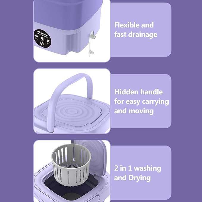 Automatic folding washing machine - 8lt