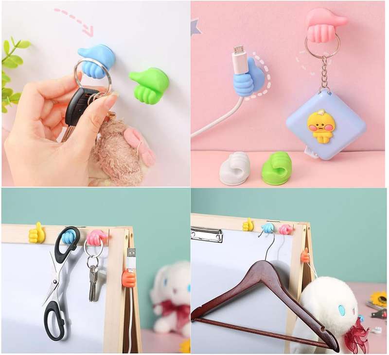 10PCS Cable Clips, Thumb Cord Organizer Adhesive Cord Organizer Multifunctional Cable Management Fun