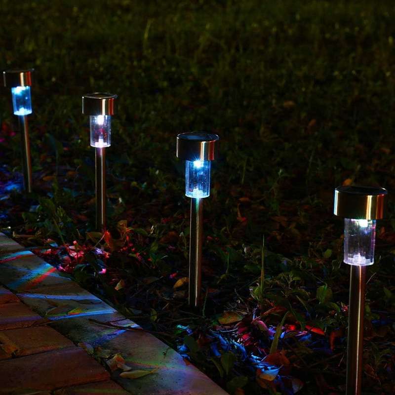 CLEVER GARDEN Outdoor Solar Lights, Upgraded Waterproof Solar Powered Landscape Spotlights Patio De