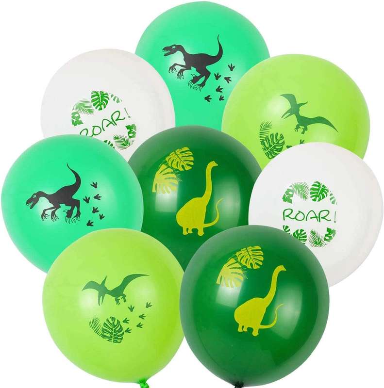 16 Pieces 12` Dinosaurs Balloons Dinosaur Latex Balloons for Dinosaur Party Supplies