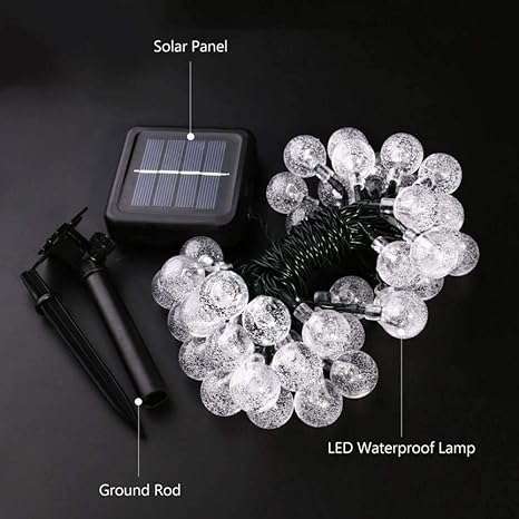 Solar Ball String Lights 5M/20 LED Cool White