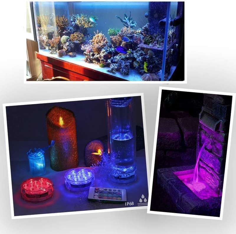 Submersible Led Lights Waterproof Multi-color Battery Remote Control Decorative Ambient Lighting