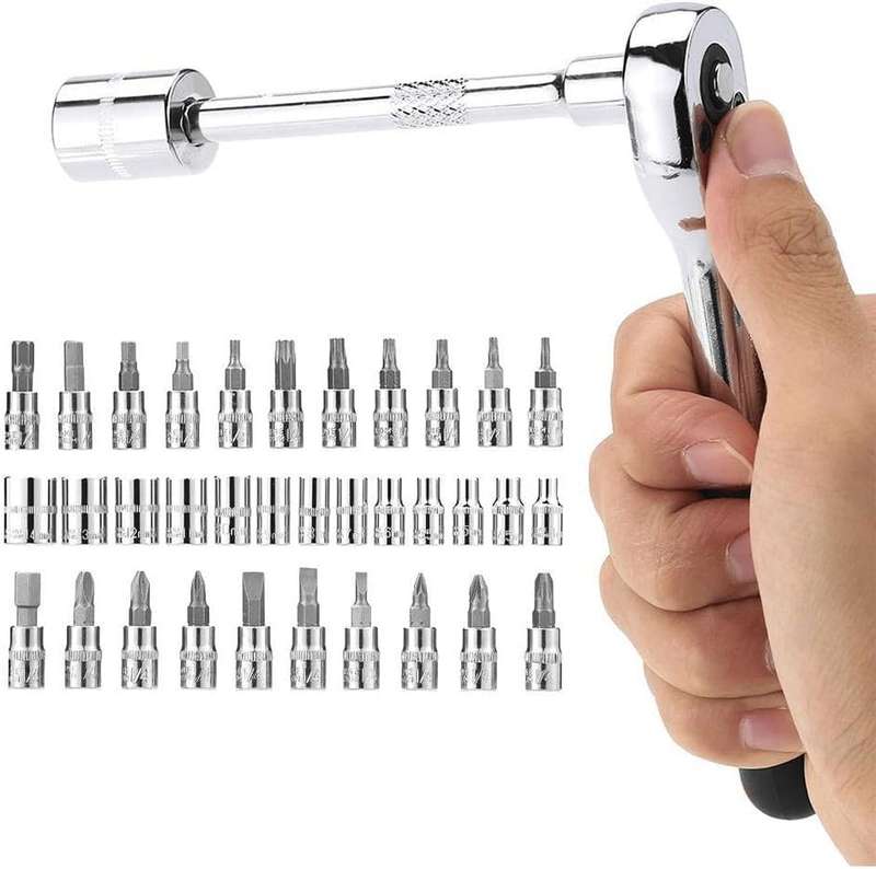 Tools Set 46pcs 1/4-Inch Socket Set Car Vehicle Repair Set