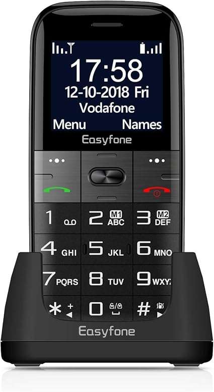 Easyfone Prime A2 Big Button Senior Unlocked Sim Free Mobile Phone, Easy-to-Use Basic Mobile Phone