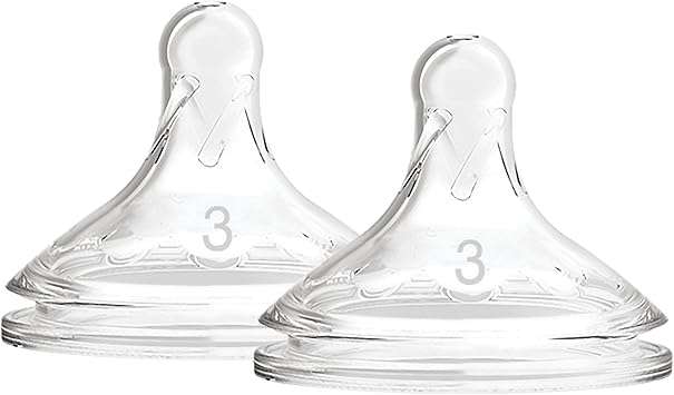 Dr. Browns Natural Flow Level 3 Wide-Neck Baby Bottle Silicone Teat, Medium-Fast Flow, 6m+
