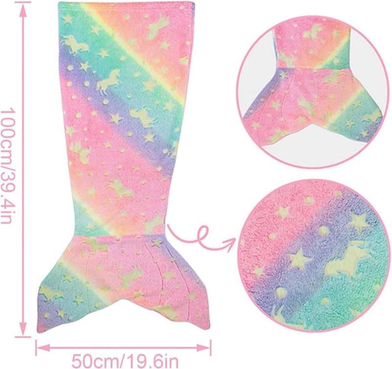 Children`s Mermaid Tail Soft Blanket Sleeping Bag - Mixed Colors