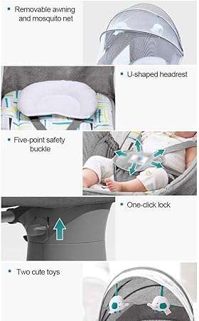 Multi-function Baby Bouncer, Smart Bluetooth Soft Comfortable Breathable Electric Baby Rocking Chair