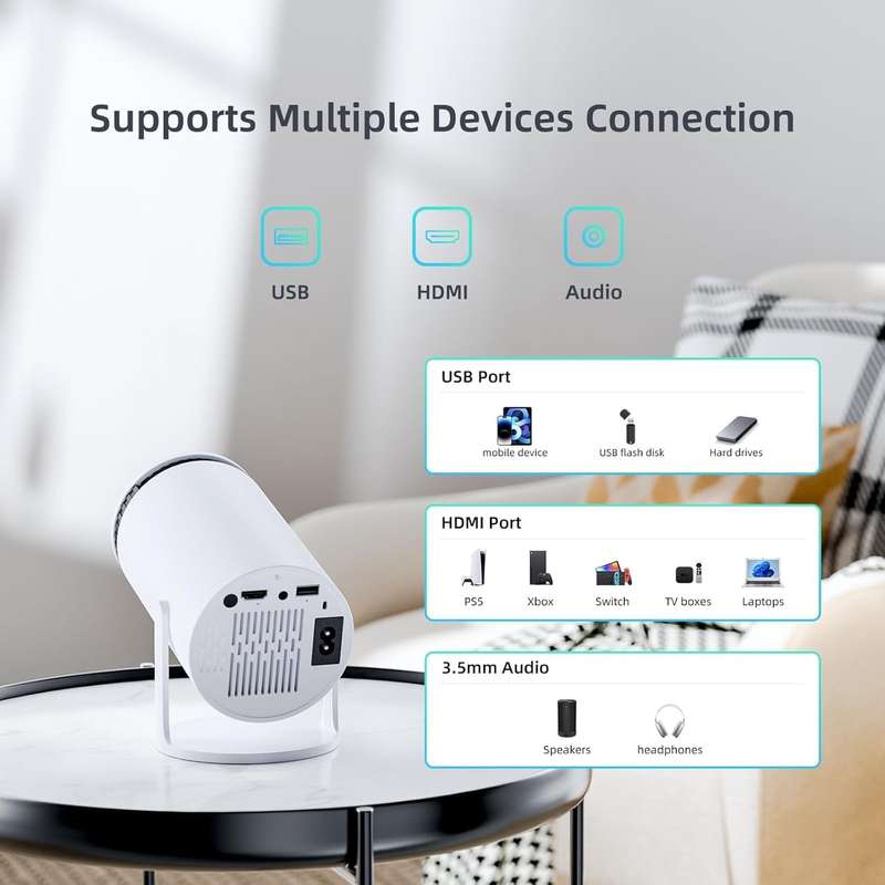 SMART LED MULTIMEDIA PROJECTOR WITH HIGHLIGHT COATING LENS