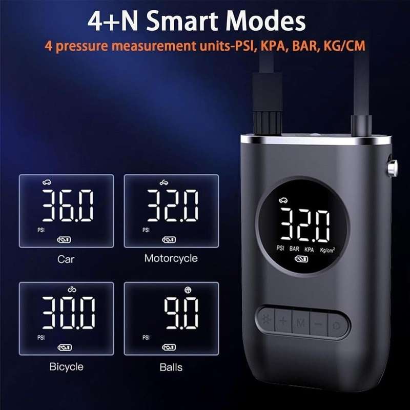 PORTABLE ELECTRIC CAR AIR PUMP,BIKE AIR PUMP,MULTIFUNCTIONAL,LED FLASHLIGHT
