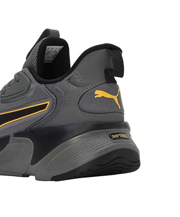 PUMA SOFTRIDE PREMIER CASTLE ROCK GREY BLACK ORANGE RUNNING SHOE