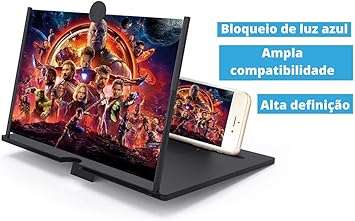 12" Phone Screen Magnifier,3D Smartphone HD Screen Amplifier,Foldable Phone Stand with Screen Enlarg