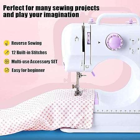 Sewing Machine Portable mini Electric Sewing Machine for beginners 12 Built-in Stitches 2 Speed with