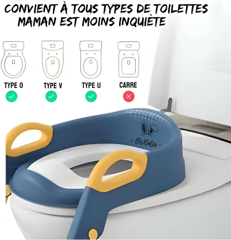 Toilet Trainer for Children with Ladder - Comfortable and Secure Adaptor for Potty Training