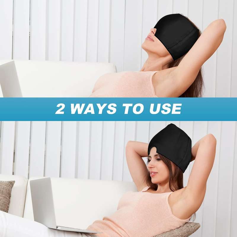 Headache and Migraine Relief Ice Cap Headache Ice Mask Hat for Migraines and Tension Headache Relief