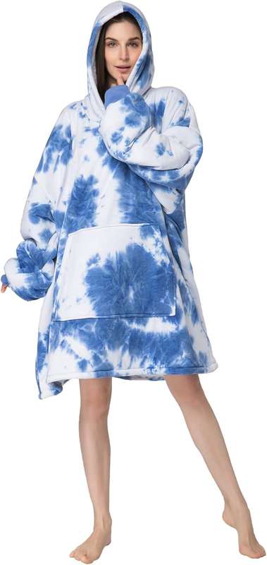 Blue+White Giant Snug Plush Hoodie