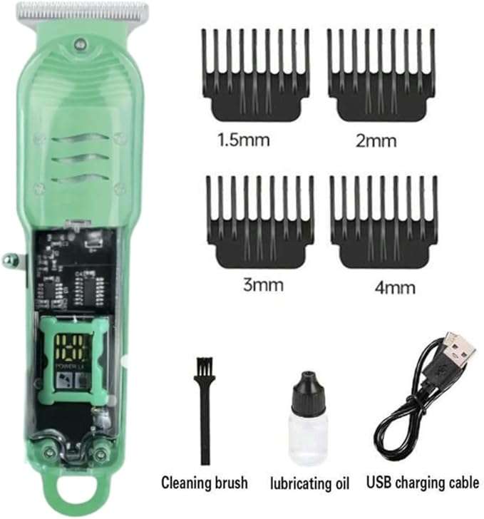 Professional Haircutting Trimmer Kit  Stainless Steel Blade, LCD Display, Type-C Charging