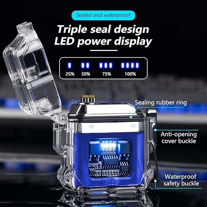 Electric Lighter Transparent Cool Windproof Lighter Flameless Plasma Lighter Rechargeable USB