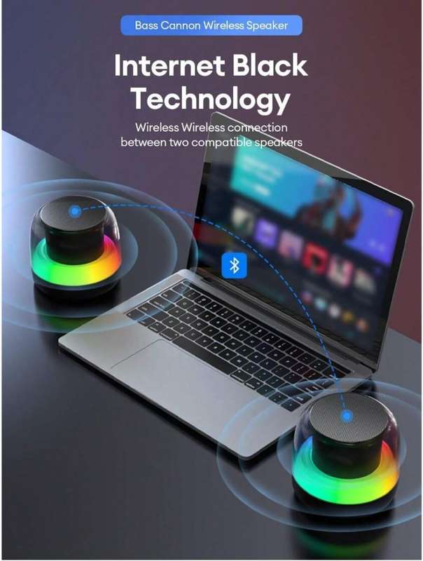 DZ-018 Portable Bluetooth Wireless Speaker with RGB Lighting