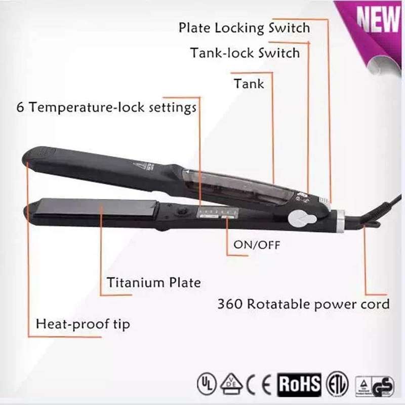 Mini Flat Iron for Hair Steam Hair Straightener Smart Ceramic Tourmaline Hair Straightener Negative